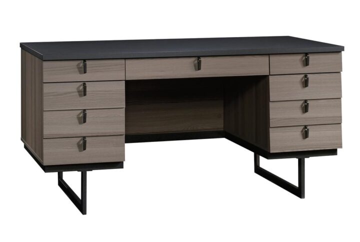 Add a luxurious touch to your home with this executive desk from the International Lux® collection. This home office desk features a durable