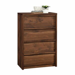 Tuck away your wardrobe in minimalist style with this 4-drawer chest from the Harvey Park® collection. Find room for your array of blouses and slacks in one of the four drawers that open and close on smooth metal runners. These four drawers are spacious enough to hold your comfiest sweatshirts