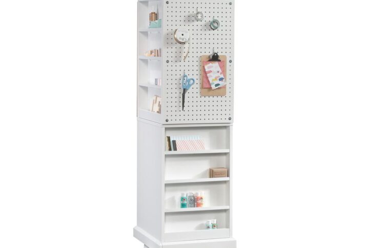 Never feel unorganized while crafting again - this craft tower from the Craft Pro Series® has got you covered. Its swivel base allows it to easily spin and turn so you can access the storage spaces on any of the four sides. This versatile