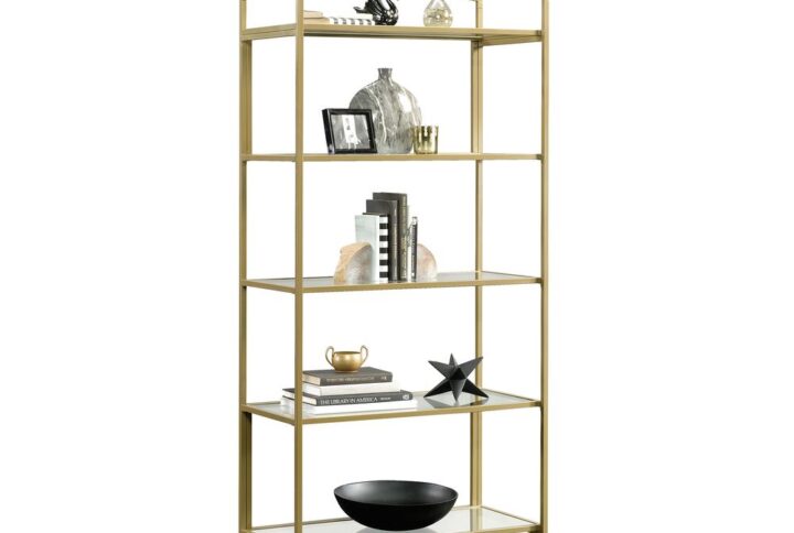 It's time to give your home the style that it deserves. Give your space a sophisticated update with this metal frame bookcase from the International Lux® collection. This modern bookcase features five open shelves