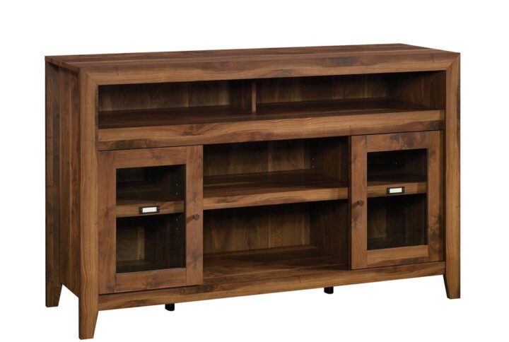 The big game will be on soon! Where will you be watching? Get ready to entertain and host friends with this entertainment credenza from the Dakota Pass® collection. This TV stand accommodates up to a 60" TV so you won't miss any of the action. This credenza with storage features divided shelving for video/ gaming equipment so your DVD player