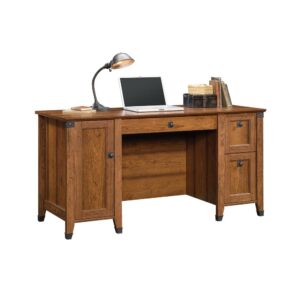 Upgrade your office with this computer desk from the Carson Forge® collection. This home office desks spacious tabletop provides you with room for all your office essentials – sticky notes