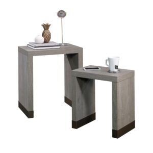 Style and convenience – that's what you'll get with these nesting tables from the Manhattan Gate® collection. This unique set of tables features one small and one large table that can conveniently slide together to create a space saving storage solution that is perfect for any room in your home. These two tables have multiple functions. Use them around your home to display your favorite home décor items like your array of knick-knacks