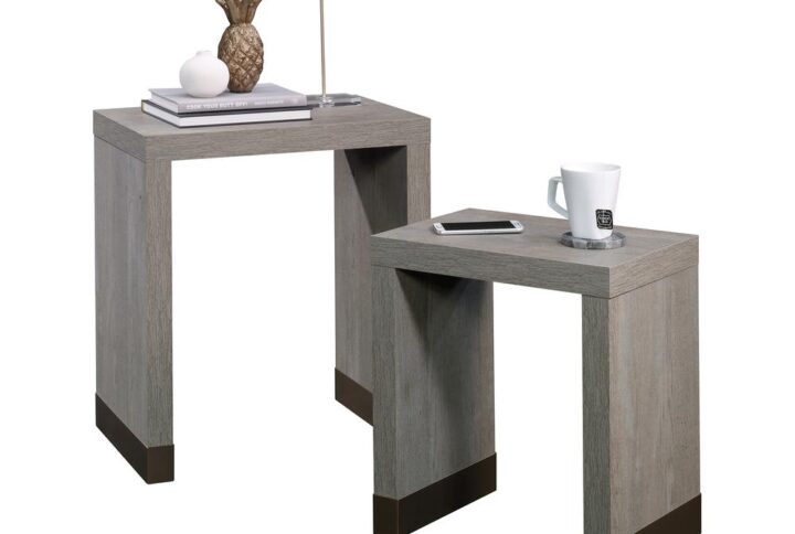 Style and convenience – that's what you'll get with these nesting tables from the Manhattan Gate® collection. This unique set of tables features one small and one large table that can conveniently slide together to create a space saving storage solution that is perfect for any room in your home. These two tables have multiple functions. Use them around your home to display your favorite home décor items like your array of knick-knacks