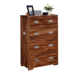 Is your bedroom getting a little short on storage space for all your clothes and accessories? We can fix that! Give your bedroom the additional storage space it needs without having to sacrifice on the style that you love with this 5-drawer chest from the Vista Key® collection. This bedroom chest includes two small drawers and three large drawers that open and close on smooth metal runners. The large drawers are ideal for stowing away various different items like stacks of slacks and button up shirts or your collection of t-shirts and pajama pants. The two smaller drawers are perfect for storing undergarments