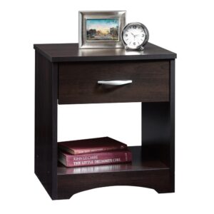 Easy-glide drawer with safety stops. Open shelf provides additional storage. Open shelf provides additional storage.