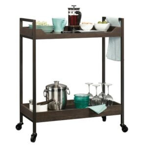 No need to limit the party to one room when it can roll wherever you go! This cart from the North Avenue® collection allows you to keep the fun and entertainment rolling no matter what room you're in. It features two spacious shelves that provide you with all the room you need to store your must-have items like martini glasses