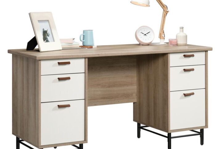 Get motivated and feel inspired when you update your office with the fresh and modern style of this executive desk from the Anda Norr® collection. This stunning desk features a spacious top surface that provides you with all the room you need for your different office supplies like your laptop