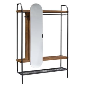 Is lack of closet space bringing you down? We can change that! Create the versatile storage space you need while adding sleek style and design to your bedroom with this hanging wardrobe from the Boulevard Café collection. This wall-mounted storage solution features a sturdy metal rod and two hooks so you can easily store and hang items like your button-up shirts