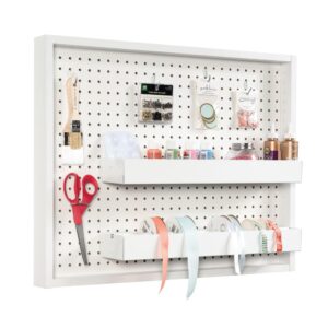 this one-of-a-kind wall mounted peg board is everything you need to become a crafting pro!