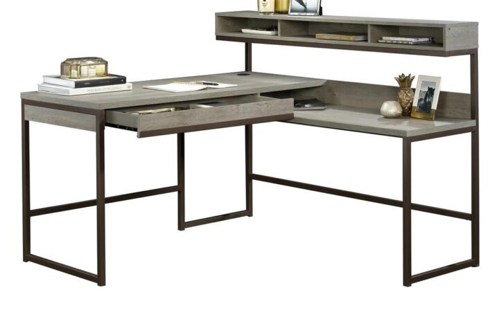 Your office desk should be just a stylish as you are. Upgrade the look of your home workspace with the sophisticated style and elegant design of this L-shaped desk from the Manhattan Gate® collection. Its spacious L-shaped top surface provides you with all the room you need for your must-have desk essentials like your laptop