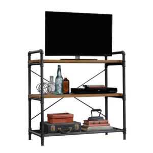 The perfect accent piece for any room in your home. It's time to give your home the unique touch of style it has been longing for with the industrial-inspired beauty and design of this anywhere console from the Iron City® collection. This display stand features three spacious open shelves that are perfect for storage and display of a wide variety of items such as stacks of novels