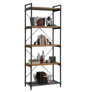 Craving a touch of industrial-inspired style for your home? We've got you covered! Add charming good looks and unique design to any room in your home with this tall bookcase from the Iron City® collection. This industrial bookcase features five spacious open shelves that provide you with the ideal amount of space to store and display a variety of different items like stacks of books