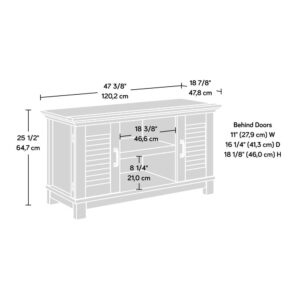 lightweight panel construction that makes it easy to move. The spacious TV stand with storage accommodates up to a 50" TV