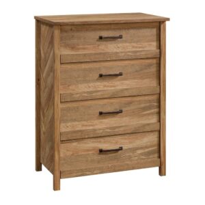 right? Right! Create versatile storage options while adding beautiful style and design to your bedroom with this 4-drawer chest from the Cannery Bridge® collection. This dresser features four large drawers that open and close on smooth metal runners for easy access storage of a variety of different things like stacks of slacks and your favorite button-up shirts to big cozy sweaters and your collection of t-shirts. You can find room for all your things! Each drawer also includes safety stops for added safety for you and your family. This chest of drawers features a spacious top surface that makes an ideal place to store additional bedroom essentials and home décor items like bottles of cologne