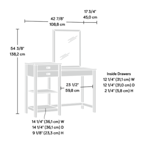 tiered surface with room for items like eye shadow pallets