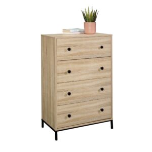 Are you running out of storage space in your bedroom? Does your existing bedroom furniture need help? No worries. We've got just what you need. Create the additional storage space you need while adding the style that you love with this 4-drawer chest from the North Avenue® collection. This wood chest of drawers features four spacious drawers that open and close on smooth metal runners creating a convenient spot for you to stow away a variety of different items like stacks of denim jeans and button up flannel to comfy pajamas and your collection of t-shirts. The large top surface provides you with additional space to store and display items like a small mirror