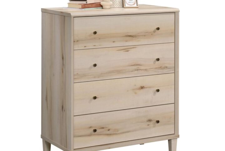 Do your bedroom a favor by adding charming style and storage with this 4-drawer chest from the Willow Place® collection. This bedroom furniture features four large drawers that open and close on smooth metal runners to store clothing items from denim jeans and your favorite blouses to cozy leggings and oversized sweatshirts. Its spacious top surface provides additional room to store bedroom essentials and display home décor items like an accent lamp