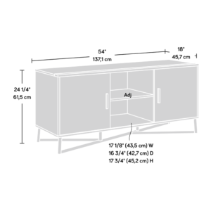 it's time for a movie night around this TV credenza from the Canton Lane® collection. This credenza with sliding doors accommodates up to a 60" TV