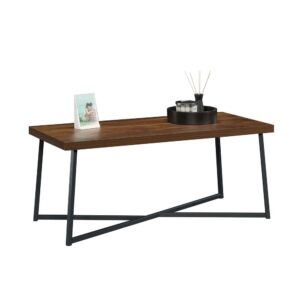 Is your living room décor beginning to look a little boring and bland? It's time to spice it up and add a touch of industrial-inspired style and design with this coffee table from the Canton Lane® collection. This metal and wood coffee table features a strong and lightweight 1 ½" panel construction that makes this table easy to move if and when you decide to relocate it to another area or room. It's spacious top surface provides you with all the room you need for living room necessities like stacks of your favorite fashion magazines