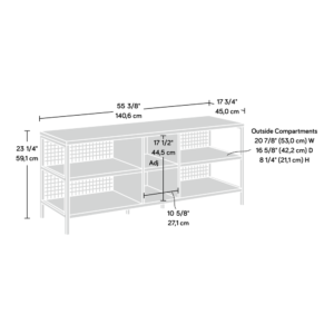 outdated piece of furniture? Give your living room a fresh new look with the industrial style and design of this TV credenza from the Market Commons® collection. This metal and wood credenza accommodates up to a 60" TV