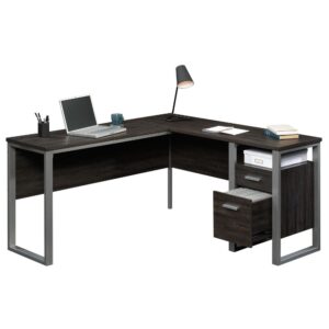 Create the perfect spot to work on all your big projects while adding a beautiful touch of style and design with this L-shaped desk from the Rock Glen collection. This home office desk offers a spacious top surface for office essentials like telephone