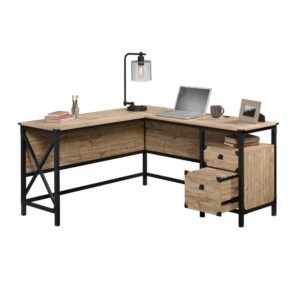 It's time to take care of business! Find the motivation you need to tackle all your big projects with the industrial style and design of this L-shaped desk from the Steel River® collection. This home office desk offers a spacious top surface that provides you with the room you need for all your must-have desk essentials like your laptop