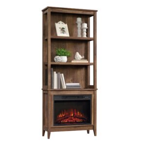 Stylish storage is a must-have! Update the look of your home décor when you add the charming good looks and functional design of this bookcase with fireplace from the Sauder Select collection. This living room bookcase features open shelving for versatile storage of a variety of different items like your collection of novels