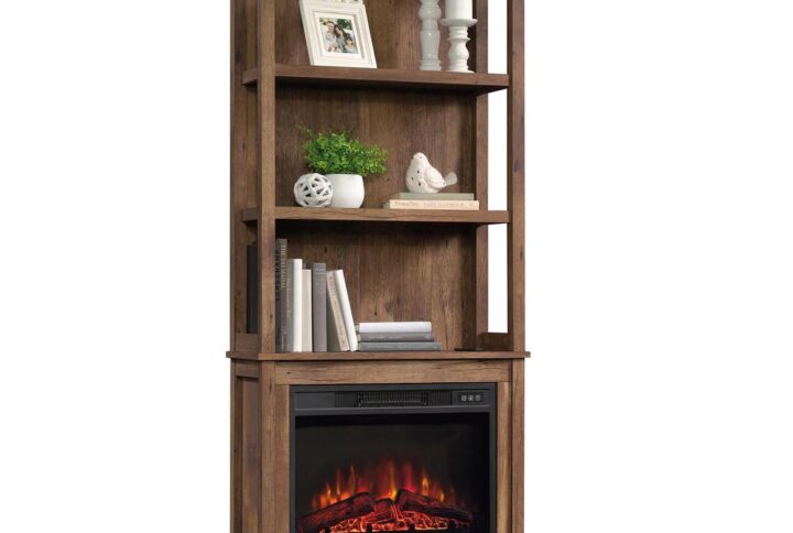 Stylish storage is a must-have! Update the look of your home décor when you add the charming good looks and functional design of this bookcase with fireplace from the Sauder Select collection. This living room bookcase features open shelving for versatile storage of a variety of different items like your collection of novels