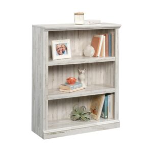 Is your home feeling a little cluttered? We can fix that! Create a convenient spot to organize all your things with this attractive 3-shelf bookcase from the Sauder Select collection. This small bookcase features three large shelves that provide you with the perfect amount of space to stow away items like work binders