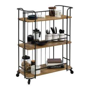 Get style and storage that can roll where you need it with the rustic style and versatile design of this multi-purpose cart from the Station House® collection. This rolling cart can be used as a bar cart