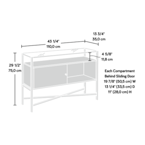 safety-tempered glass top that provides space to display home décor items like decorative plants