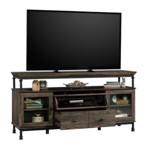 Looking to update the look of your home décor? We can help! Create a fresh new look in your living room when you add the industrial-inspired style and design of this credenza from the Canal Street® collection. This TV stand accommodates up to a 60" TV