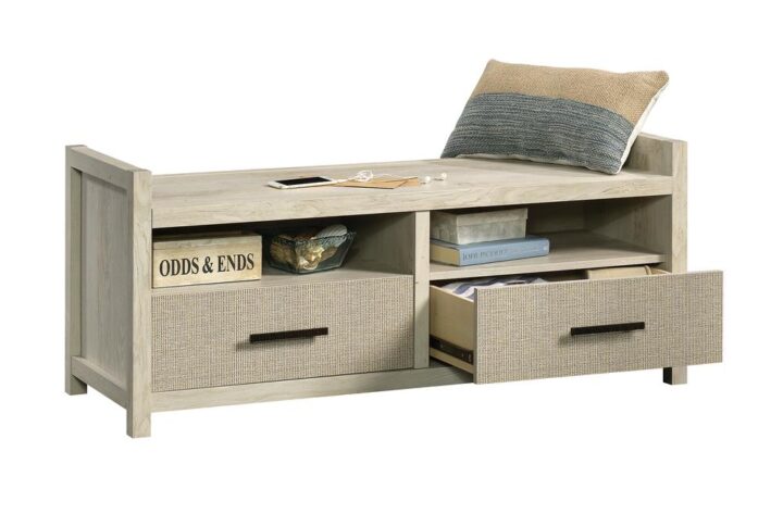 Entryway storage that works with your busy life. This hallway storage bench from the Pacific View® collection offers multiple storage options