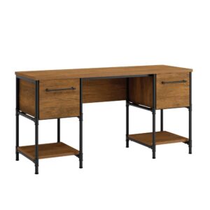 A stylish office space will have you feeling motivated and ready to work. Give your work space a touch of industrial-inspired style and design with this double pedestal desk from the Iron City® collection. This home office desk offers a spacious top surface that provides you with all the room you need for items like your laptop