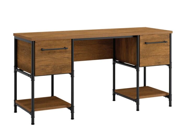 A stylish office space will have you feeling motivated and ready to work. Give your work space a touch of industrial-inspired style and design with this double pedestal desk from the Iron City® collection. This home office desk offers a spacious top surface that provides you with all the room you need for items like your laptop