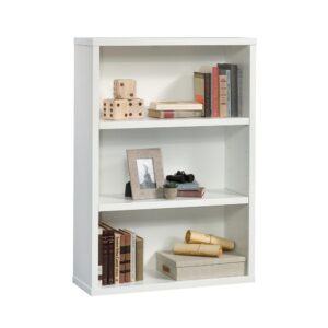 Simple storage where you need it. Create versatile storage options while adding beautiful style to any room in your home with this 3-shelf bookcase from the Sauder Select collection. This display bookcase features three large shelves that provide you with all the room you need to store and display a variety of different items like stacks of cookbooks