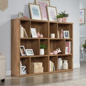 we've said it! Create an inviting space that stimulates the eye and fulfills your storage needs with this cubby bookcase from the Sauder Select collection. The strong and lightweight design of 1" and 1 ¼" panel construction allows this display bookcase cubby to be easily moved around your home while remaining bold and substantial enough to hold all of your favorite books