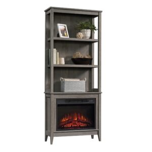 Storage that makes a statement – that's what you'll get with this beautiful bookcase with fireplace from the Sauder Select collection. This home office bookcase features spacious open shelving that provides you with the storage space you need for items like work binders