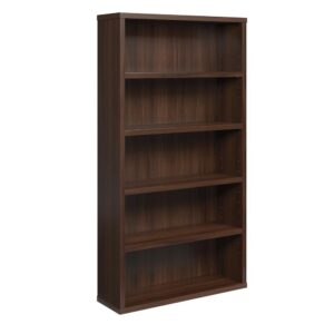 Move the stacks of books from your floor to a bookcase. How about the 5-shelf bookcase from the Affirm® collection? Office shelving units never looked so good. This commercial bookcase is designed with a strong but lightweight 1 ¼" panel construction—making it strong enough to hold your items while keeping it light enough to rearrange