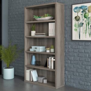 you realize that you finally need another bookshelf. No more piles of books or folders stacked around the office. The 5-shelf bookcase from the Affirm® collection is here to return your office to its former glory. Commercial office storage should offer durability without weighing a ton: this display bookcase is designed with a strong but lightweight 1 ¼" panel construction—making it strong enough to hold your endless array of files