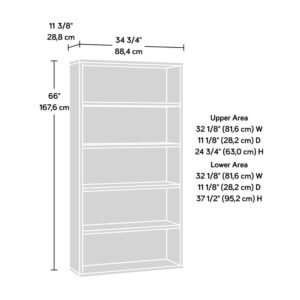 look no further than the 5-shelf bookshelf from the Portage Park® collection. This 5-shelf bookcase features a strong but lightweight 1 ¼" panel construction