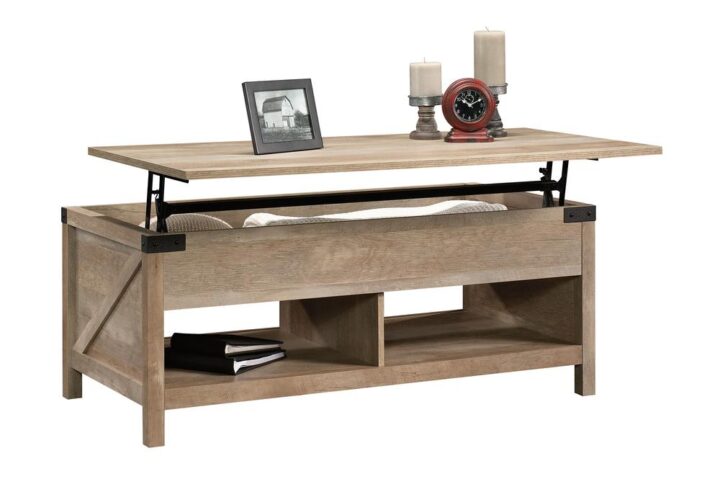 Create a warm centerpiece to any living room or den with the farmhouse style of this lift-top coffee table from the Bridge Acre™ collection. This wood lift-top coffee table features a spacious top surface that lifts up and toward you to create a multipurpose space in your living room. With this pop-up coffee table