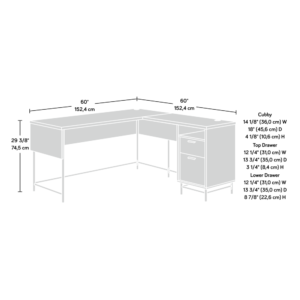 look no further than the L-shaped desk from the Anda Norr® collection. With a spacious work surface