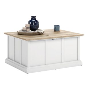 hand-me-down storage chest for this modern farmhouse coffee table from the Cottage Road® collection. This coffee table serves as a versatile piece of furniture that functions as a trendy standard coffee table