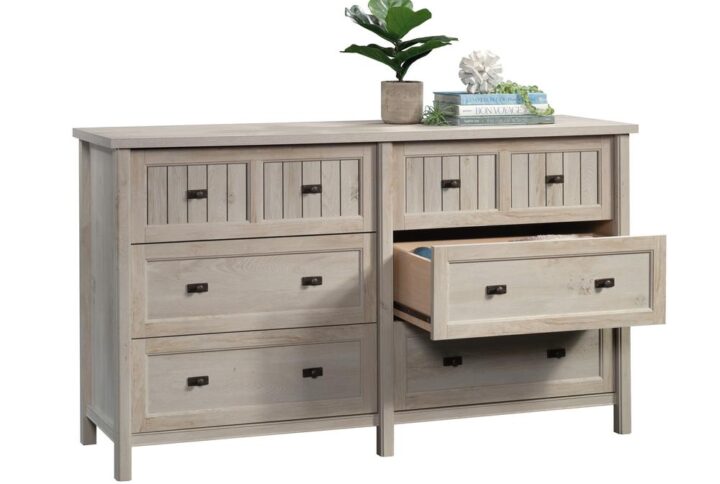 Never run out of bedroom storage space again! Create versatile storage while adding beautiful style to your bedroom with this dresser from the Costa collection. This bedroom dresser features six large drawers that open and close on smooth metal runners and safety stops to create an easy access spot to stow away items like stacks of jeans