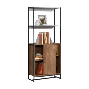 Redefine the look of your home with the modern style and modular design of this bookcase with door from the Tremont Row collection. This modern bookcase features large open shelves to conveniently store and display items like your collection of novels