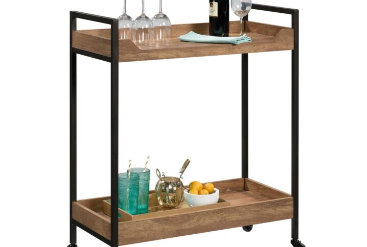 There's no reason to limit the fun and entertainment to one room. Keep the party rolling throughout any room in your home with this multi purpose cart from the North Avenue® collection. This rolling bar cart features two spacious shelves that provide you with the room you need to store and display a variety of items like wine glasses