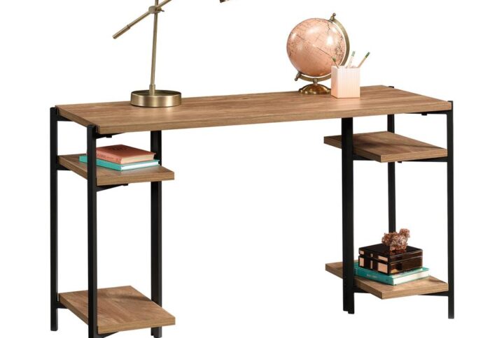 Working from home never looked better. Update your home office space with the industrial-inspired style and design of this computer desk from the North Avenue® collection! This home office desk features a sturdy