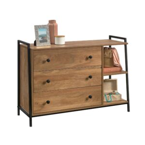 Lack of storage is a thing of the past! Create the storage options your bedroom needs while adding a touch of the industrial-inspired style that you love with this 3 drawer dresser from the North Avenue® collection. This 3 drawer chest features three spacious drawers that open and close on smooth metal runners and include safety stops. These large drawers are perfect for stowing away different items like blouses